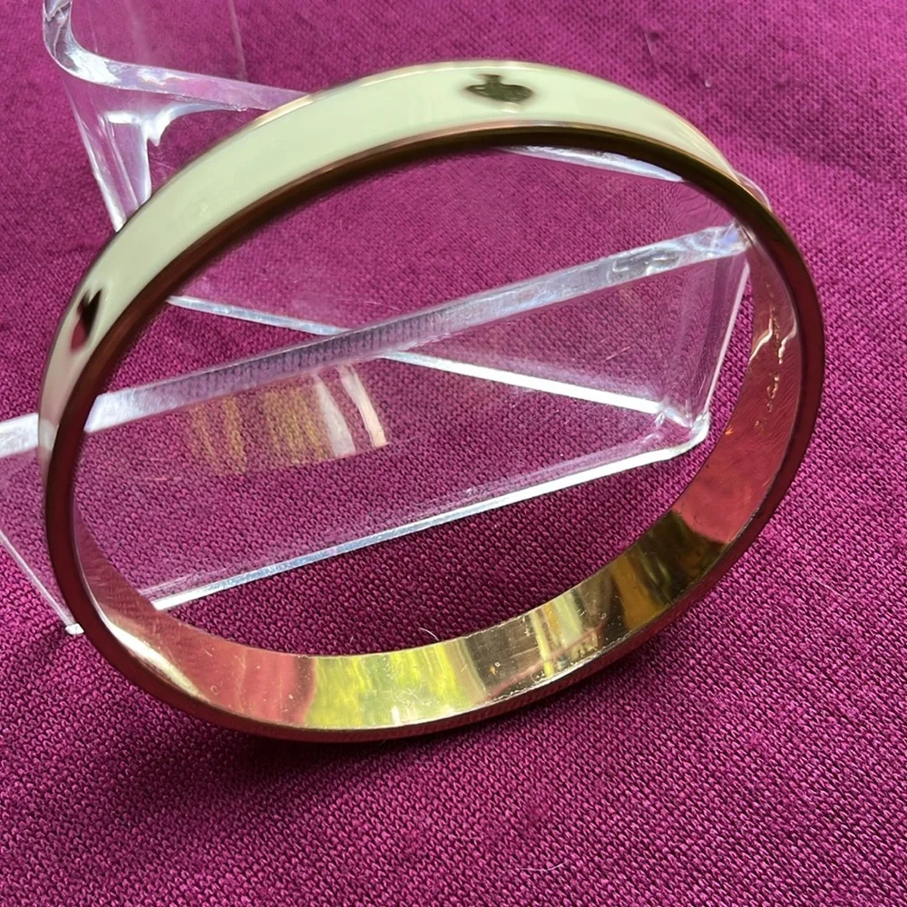 Kate Spade cream enamel gold tone metal bangle cuff bracelet - Picture 10 of 12